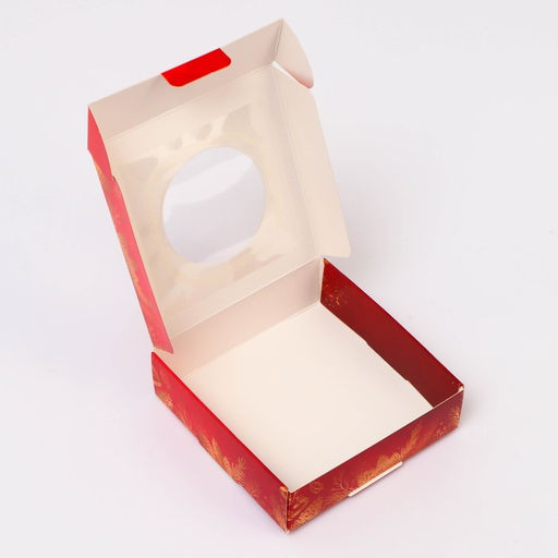 Цена за 5 шт. Коробка новогодняя подарочная складная с окном Исполнения желаний, 10?10?3 см - UPAK LAND фото 5