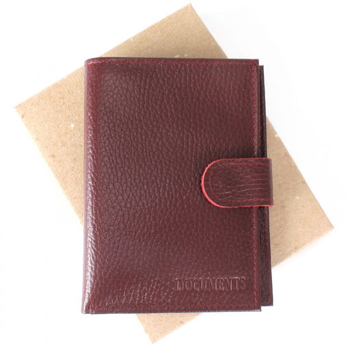 Обложка для авто+паспорт-Croco-ВП-1032 (с хляст, 5 внут карм, двойн стенка) натуральная кожа бордо флотер (120) 208523  фото 4