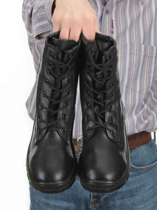 05-9004 BLACK Ботинки зимние мужские (искусственная кожа, искусственный мех) - No name фото 2