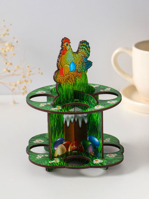 Подставка для 8 яиц в двух ярусах Курочка ряба, 15.5?12.5 см