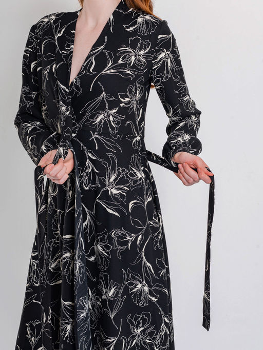 Платье на запах OD-810-2 черный OD-810-2