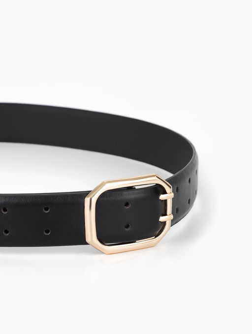 Ремень жен, 06-01-01-02, 3,5*0,3*110 см, без винта, пряжка золото, 2 прокол, черный