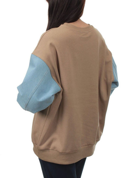 3266 BROWN/LT. BLUE Толстовка женская (95% хлопок, 5% спандекс) - Fashion фото 6
