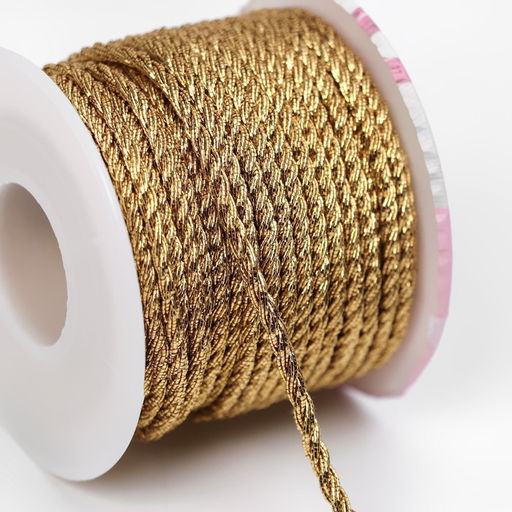 Нить для плетения, d=3 мм, 15±1 м, цвет золотой