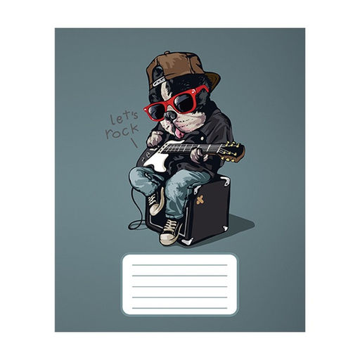 Цена за 20 шт. Тетрадь 12 листов в узкую линию Calligrata "Собачий стиль", обложка мелованный картон, ВД-лак, блок офсет, белизна 95%, МИКС