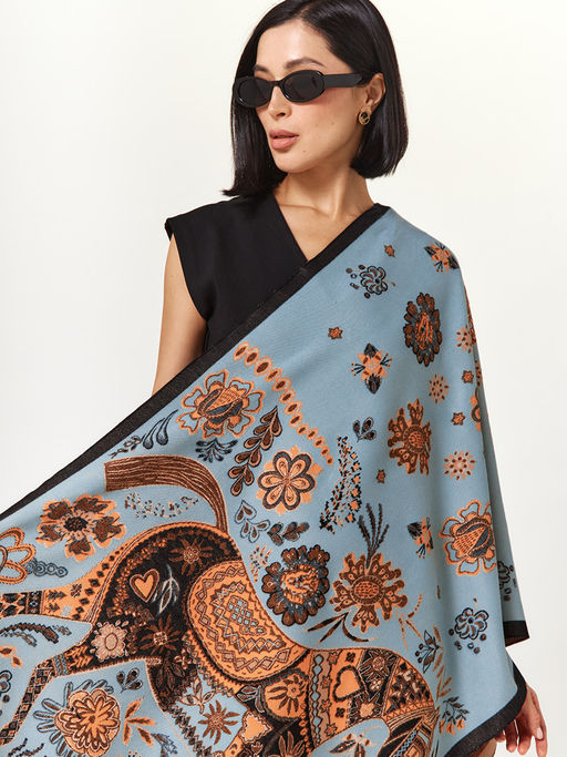 в составе ШЕРСТЬ и КАШЕМИР Большой, мягкий, теплый двусторонний палантин - Tantino фото 3