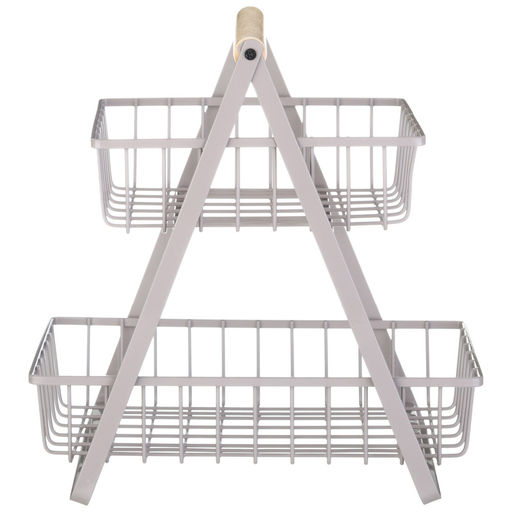 КОРЗИНА ДЛЯ ФРУКТОВ С ДЕРЕВЯННОЙ РУЧКОЙ 27.5*17.5*29 СМ (КОР=6ШТ) - Agness фото 4