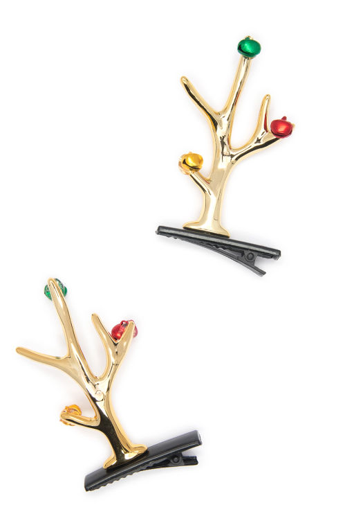 Новогодние заколки Рожки (1 пара) SF-7562, золото №11 - Больше подарков фото 4