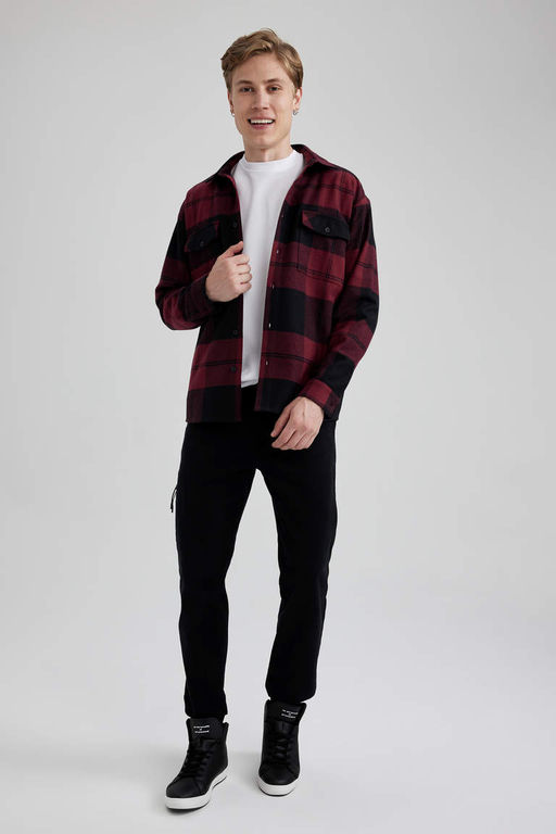 Рубашка Relax Fit в клетку с длинным рукавом Lumberjack - Defacto фото 2