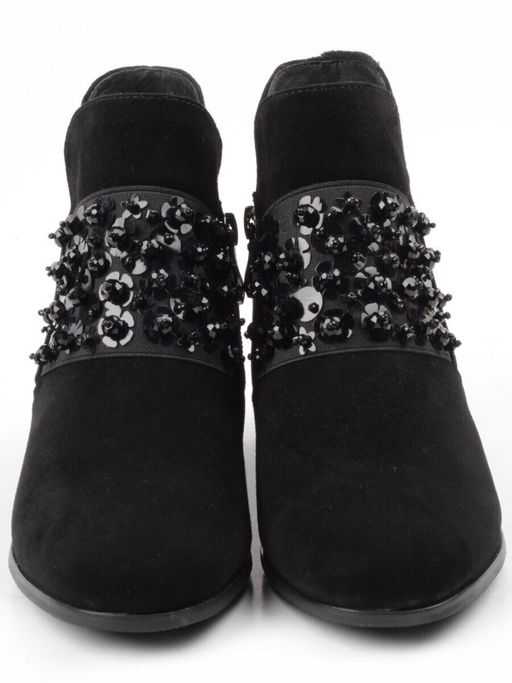 01-CGXM12-2R BLACK Ботинки женские (натуральная замша, байка) - Фабричный китай фото 9