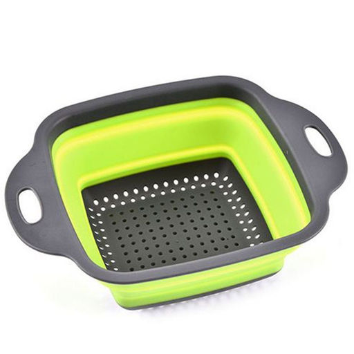 Дуршлаг-сито силиконовый складной прямоуголный 22см ID8834 - Мхт фото 2