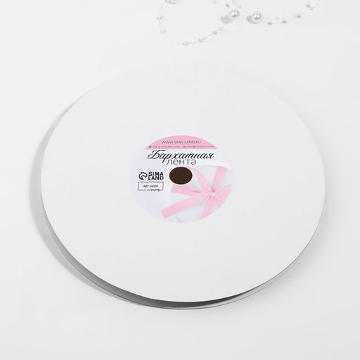 Лента бархатная, с серебряным люрексом, 6 мм, 181 м, чёрная №03 - Арт узор фото 2