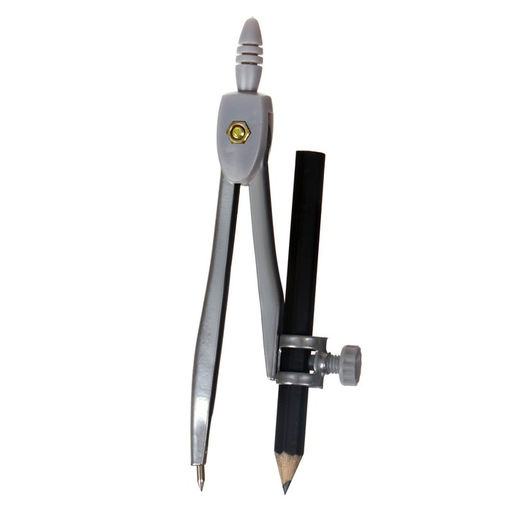 Циркуль металлический 125 мм, с карандашом, в пластиковом пенале (козья ножка), МИКС - Calligrata фото 2