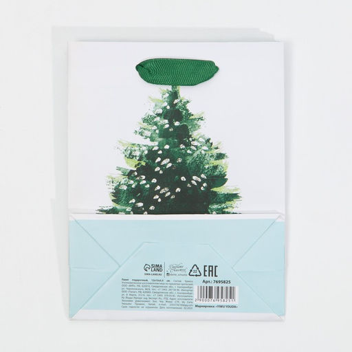 Цена за 2 шт. Пакет подарочный новогодний ламинированный «Морозная свежесть», 12 х 15 х 5.5 см