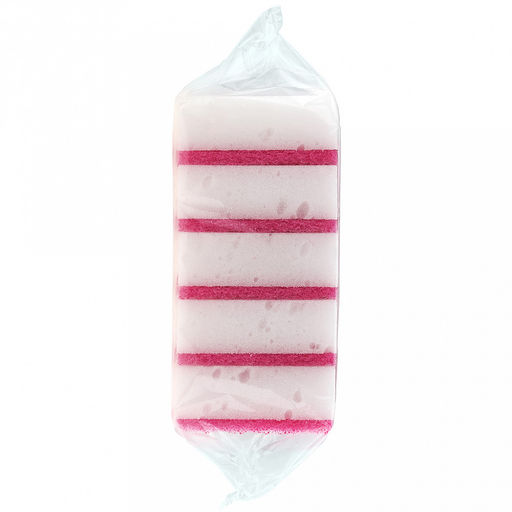 Губка для посуды Коломбина 10х6,7х3см, поролон, абразивная фибра, арома - клубника, набор 5шт (Россия) - Домашняя мода фото 7