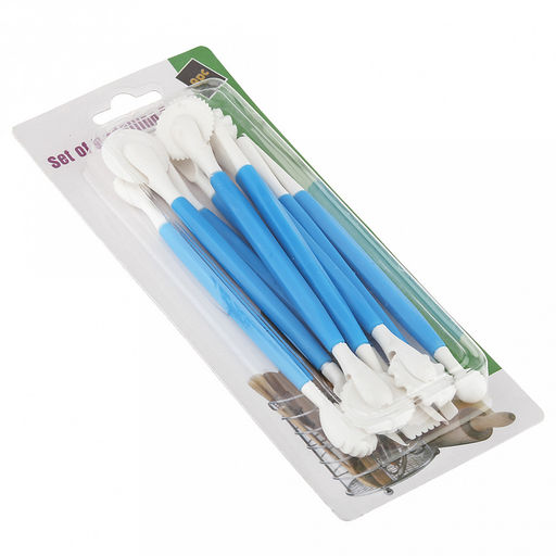 Инструмент для моделирования кондитерских украшений Модельер 9 предметов, 15-16,7см, двухсторонние наконечники, пластик, цвета микс, в блистере (Китай) - Домашняя мода фото 6