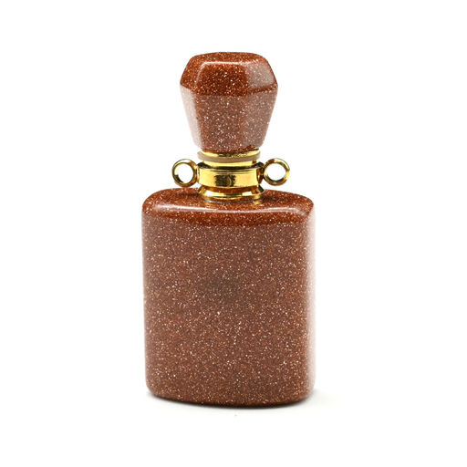 Парфюмерный флакон-кулон из авантюрина (имитация) 18*12*36мм