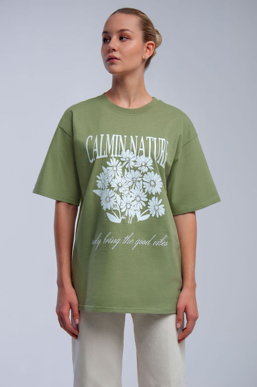 Арт. 31131 Футболка женская оверсайз 44-52 (5 шт) Цвет:полынь - Калинка фото 6