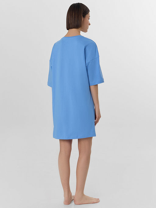 Туника домашняя женская синяя с надписью - Mark formelle фото 2