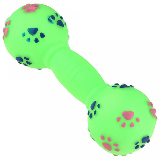 Игрушка для собаки Гантеля лапа 18х6х6см, с пищалкой, ПВХ, фактурная, цвета микс (ярко-розовый, зеленый, синий), Пэт тойс (Pet toys) (Китай)  фото 2