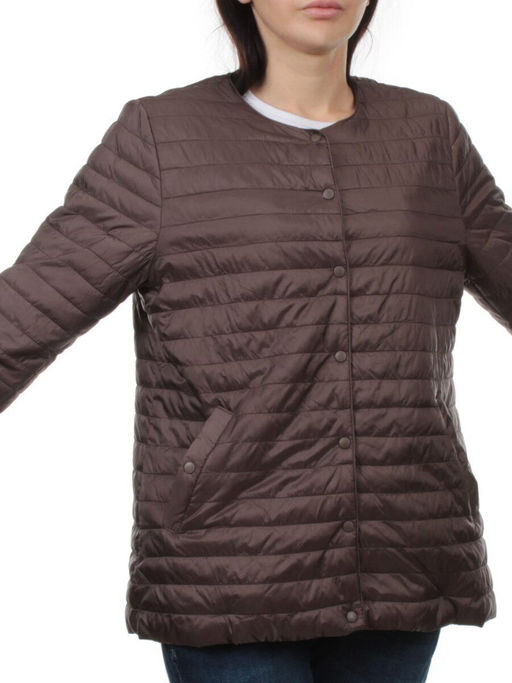 K-527 DK. BROWN Куртка демисезонная стеганая женская (70 гр. холлофайбер) - Fashion фото 2