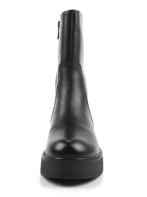 02-M45-73 BLACK Полусапоги зимние женские (натуральная кожа, натуральный мех)
