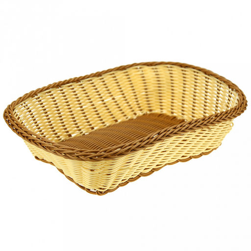 Корзина-сухарница плетеная Кофе с молоком 32х23см h8,5см, полипропилен, форма прямоугольная (Китай)