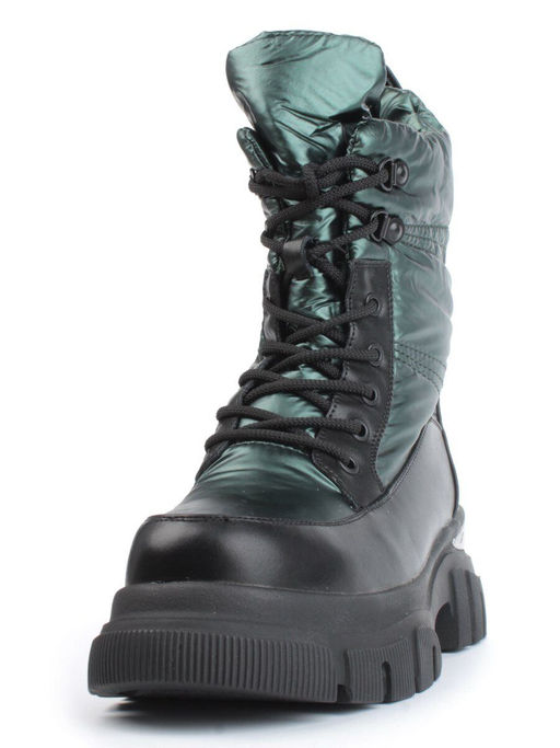 02-FAR137-3Z GREEN/BLACK Дутики женские (искусственная кожа, плащевая ткань, шерсть) - Фабричный китай фото 8