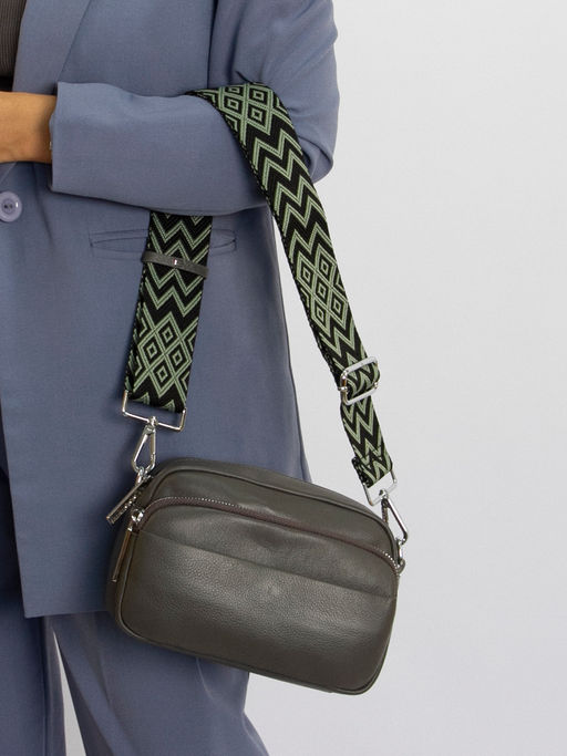 LACCOMA сумка TH941-темно-серый натуральная кожа полиэстр  фото 3