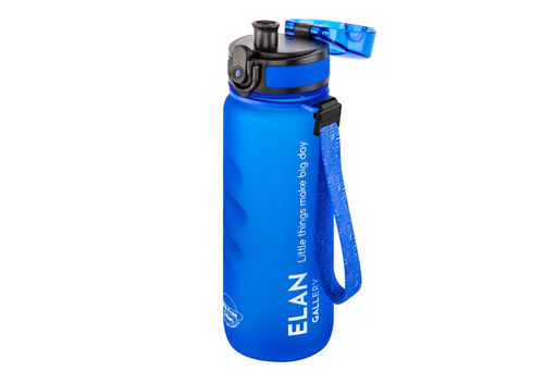 Бутылка для воды 500 мл 6,5*6,5*23 см "Style Matte" с углублениями д/пальцев, небесная