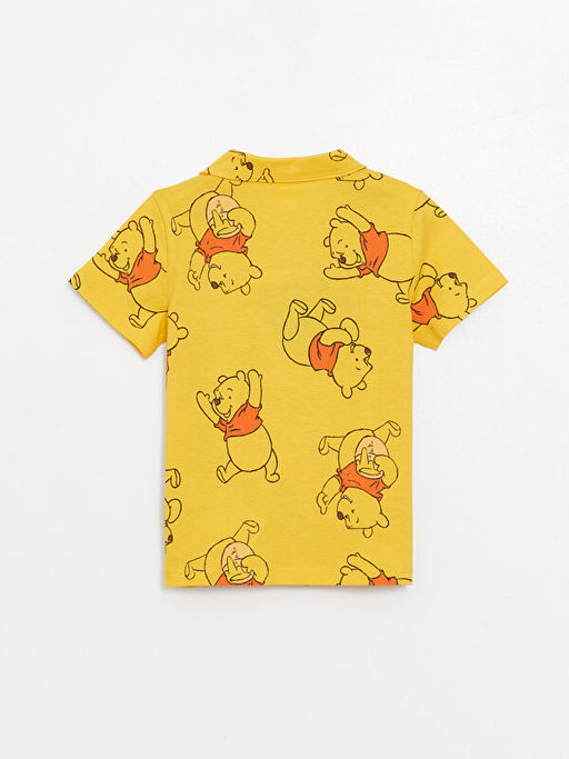 Polo Yaka K?sa Kollu Winnie the Pooh Bask?l? Erkek Bebek Pijama Tak?m? - Waikiki фото 3