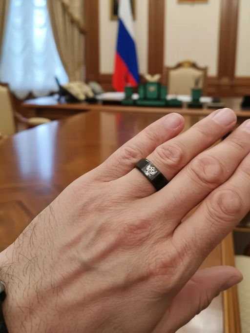 Кольцо из нержавеющей стали с гравировкой герба России