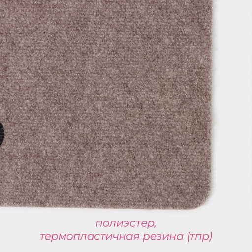Коврик придверный Доляна Oh, Hello, влаговпитывающий, без окантовки, 40×60 см, бежевый