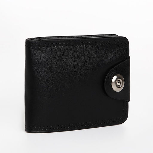 Портмоне мужское на магните, отдел для купюр, для карт, для монет, чёрное