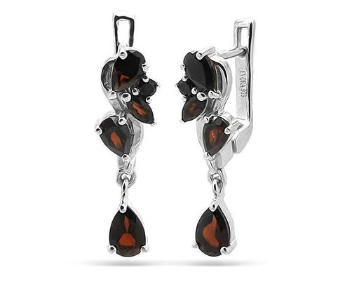 Серьги из серебра гранат, Иванна