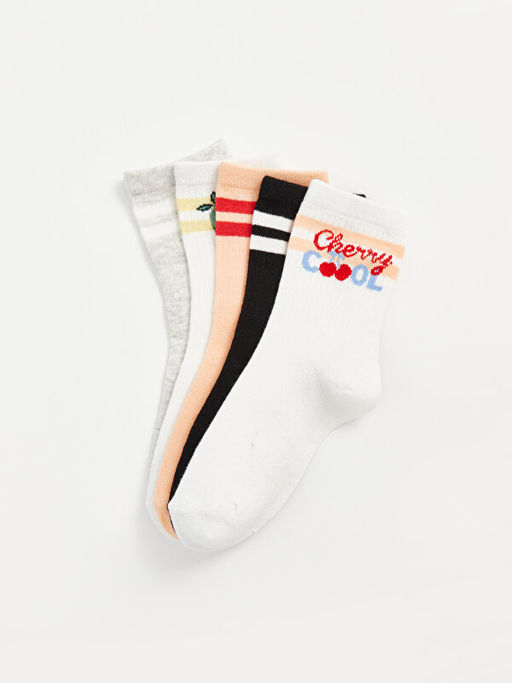 Desenli K?z ?ocuk Soket ?orap 5li