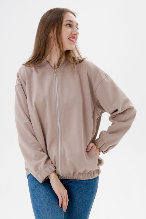 Бомбер из коттон фита какао - Амадэль фото 10
