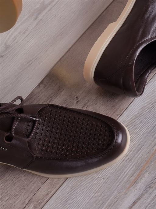 Легкие мега удобные слиперы/ Лоферы мужские стильные 134-02-L1 Коричневый - Piniolo фото 4