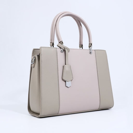 Сумка тоут на молнии, наружный карман, длинный ремень, цвет серо-бежевый - Simaland фото 3