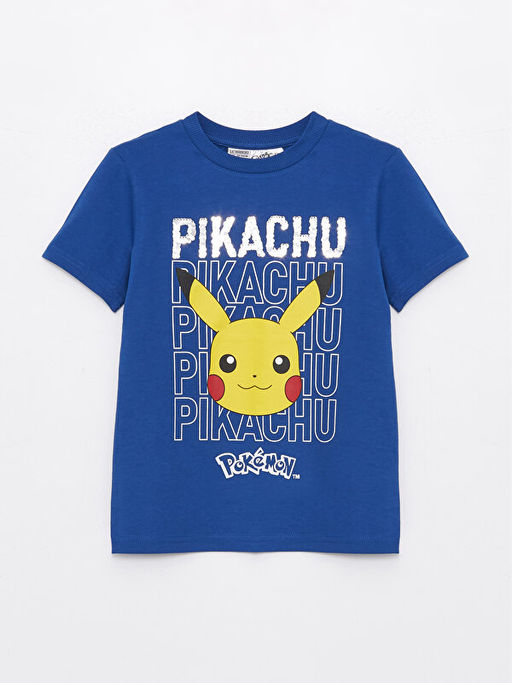 Bisiklet Yaka Pikachu Bask?l? K?sa Kollu Erkek ?ocuk Ti??rt - Waikiki фото 3