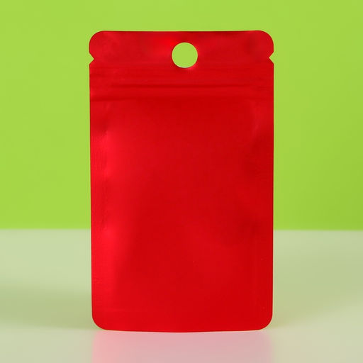 Цена за 100 шт. Пакет Зип-лок с окном, с еврослотом, красный, 8×14±5% см