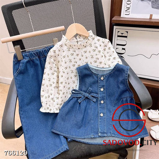 Джинсовый костюм тройка для девочки - Bruno фото 2