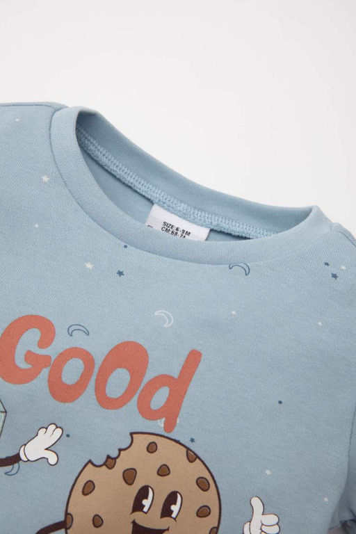 Пижамный комплект с длинными рукавами и принтом для маленьких мальчиков - Defacto фото 3