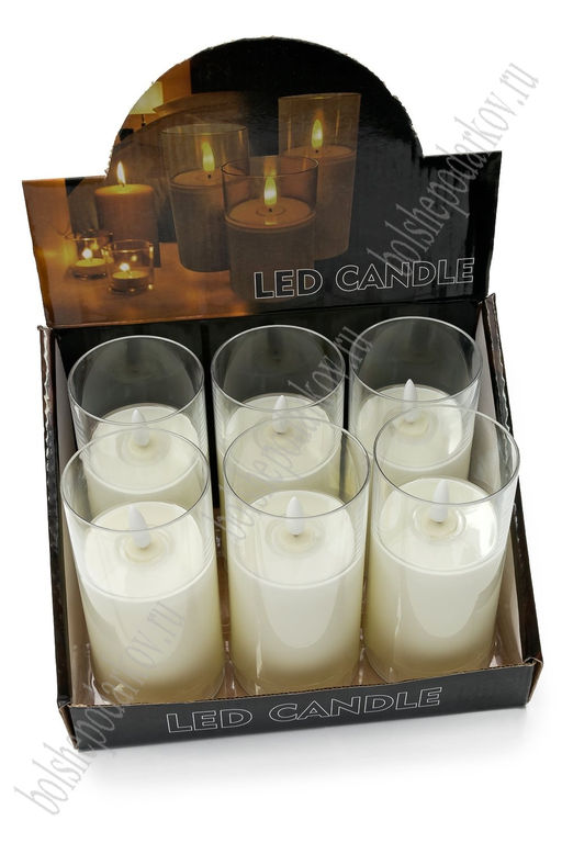 Набор свечей светодиодных на батарейках 13,5*6,5 см (6 шт) SF-7552, №9
