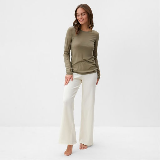 Лонгслив женский KAFTAN: Basic line, хаки, размер 48-50