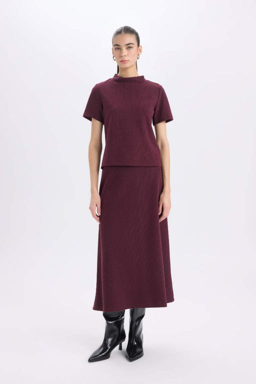 Slim Fit Slim Fit Полуводолазка Повседневная футболка с коротким рукавом - Defacto фото 2