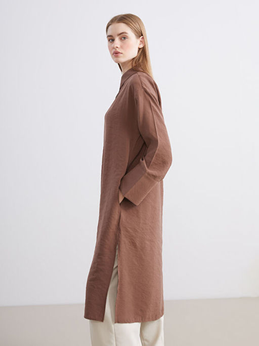 Oversize Modal Kar???ml? Kad?n G?mlek Tunik