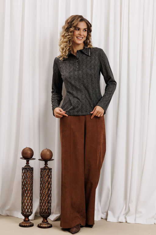 Костюм Gizart 5436 серый тигровый замша, коричневый