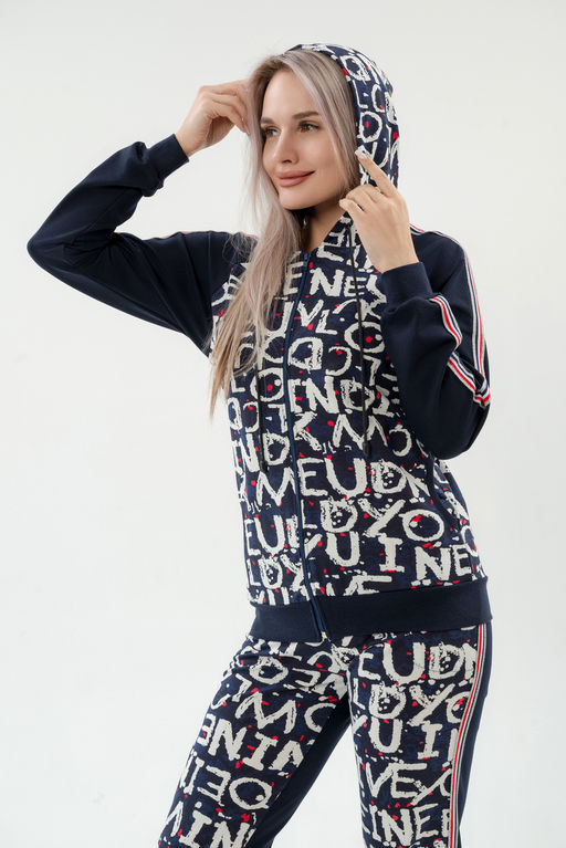 Костюм женский из футера 2-хн джемпер и брюки SportLand буквы - Амадэль фото 6