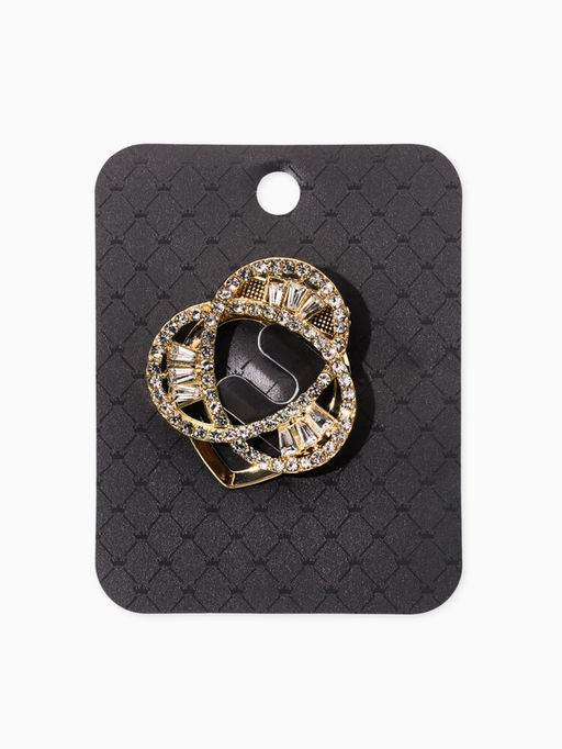 Зажим для платка "Узоры" три нити, цвет белый в золоте